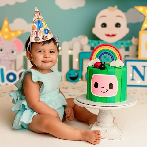 ZYOZI Cocomelon Theme Birthday Party Hats, Happy Birthday Cone Party Hats  for Kids