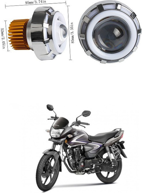 PECUNIA High/Low Beam LED Projector Lens Dual Angel Devil Eye Head Lamp 223  Headlight Car, Motorbike LED for Honda (12 V, 36 W)