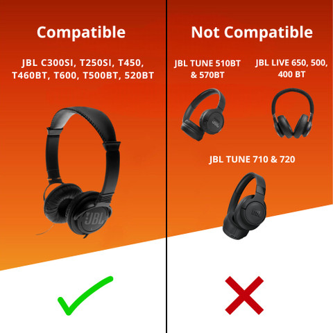 SYGA 1Pair Replacement EarPads Compatible JBL 600BTNC/Tune 500BT