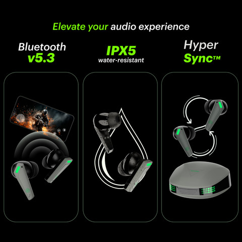 Noise Buds Combat Z with 50 Hours Playtime, Ultra-low Latency(35ms), Quad  Mic ENC Bluetooth