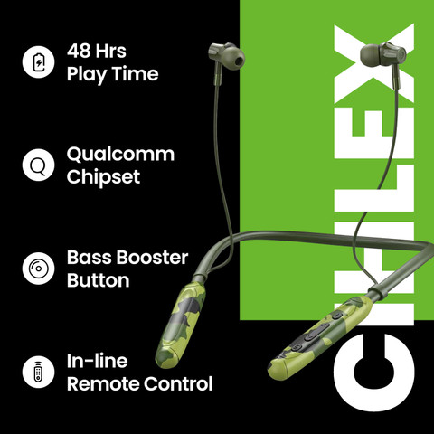 CIHLEX With FM Radio 48 Hours Playtime Bluetooth Neckband