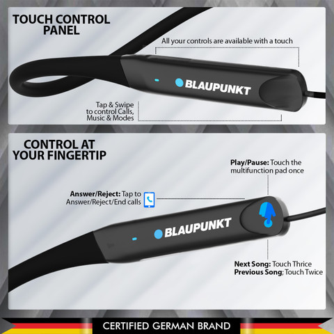Blaupunkt Touch Wireless Neckband with Multi-Touch Control