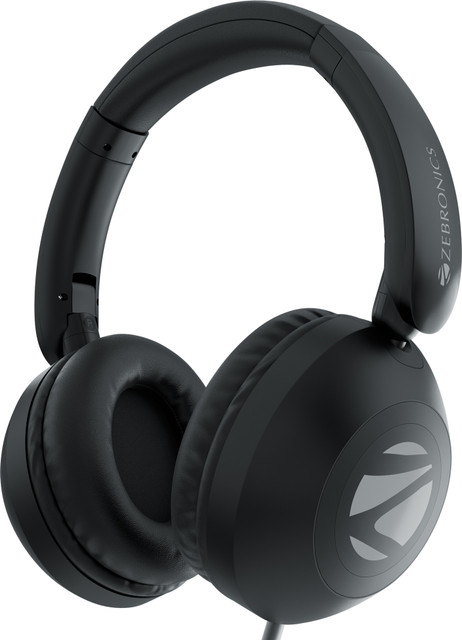 ZEBRONICS Zeb -Boom, In-Line Mic, Meter Cable, Jack, Soft  Cushion, 40mm Drivers Wired