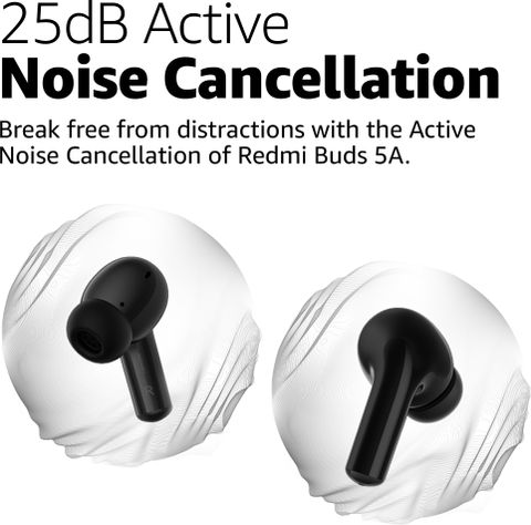 Redmi Buds 5A True Wireless Earbuds with ANC, Black - Image 6