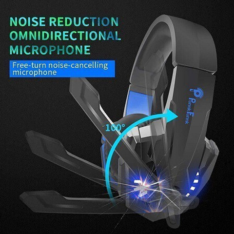 PunnkFunnk K20 Headset, Over Ear Headphones with Mic Wired Gaming