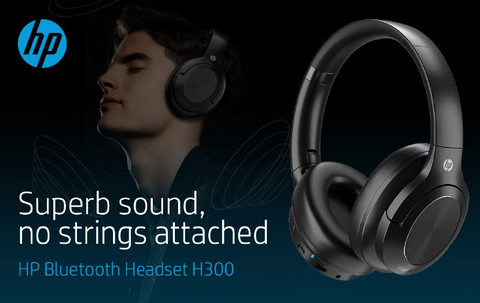 HP H300 Wireless On Ear Headset, Black Bluetooth Price in India