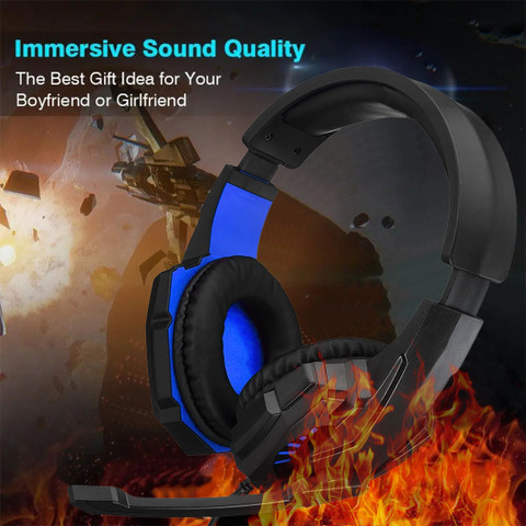 PunnkFunnk PF K20-00A Gaming Headset, Over Ear Gaming Headphones with Mic  Wired Gaming