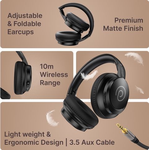 PTron Studio Evo w/ Dual-Device Pairing, 70Hrs Playtime, Pristine Audio ...