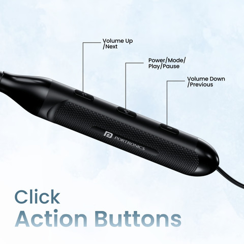 Portronics Harmonics Z7 Neckband,40Hrs Playback,Gaming Mode,Water