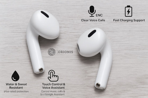 Orionis AirPodsss 4 | True Wireless Earbuds with Active Noise
