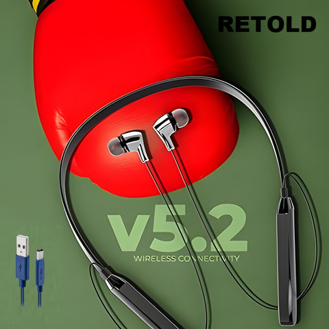 retold HD CL-625 Neckband 30H Play Time With Fast Charging Magnetic Volume  Control Bluetooth