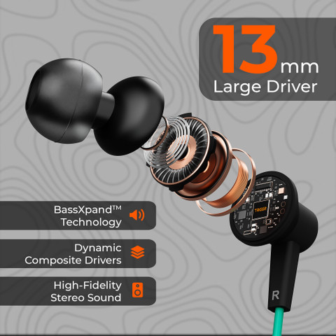 TRIGGR Blaze Type-C Wired Earphones with 13mm Driver, In-line
