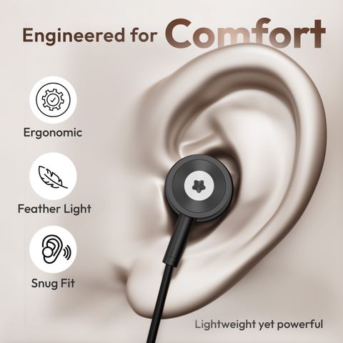 GOBOULT XO Pro with Type-C Jack, Extra Bass, 10mm Driver, Inline Control Wired Headset (Space Grey, In the Ear) - Image 7