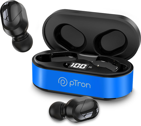 Ptron Headphones Bluetooth Wireless Headset PTron Bassbuds Indie With 28  Hrs Playback, Pristine Sound, Clear Calls Ergo-fit Bluetooth