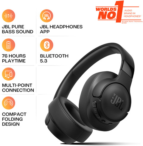 JBL Tune 720BT 76Hr Playtime, Pure Bass, Quick Charge, Multi