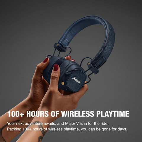 Marshall Major V Wireless On-Ear Headphones, 100 Hours playtime