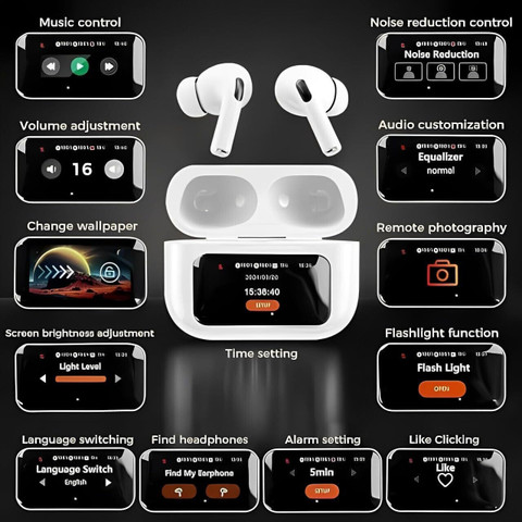 KARTIKEY Smart Touchscreen Display earbud with Hi fi sound 60 hours playtime Music ANC Bluetooth Gaming Price in India - Buy KARTIKEY Smart Touchscreen Display earbud with Hi fi sound 60 hours