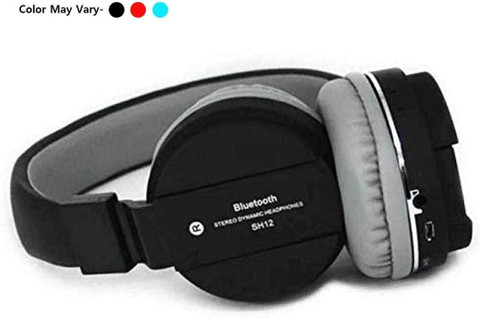 SANNO WORLD SH-12 Wireless Bluetooth Over the Ear Headphone with Mic  (multicolour) Bluetooth Wired