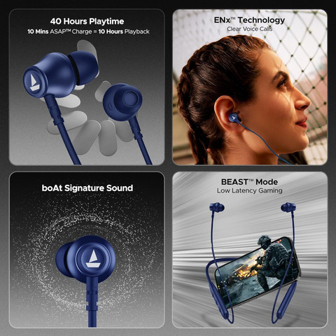 boAt Rockerz 110 with 40 HRS Playback, ENx Technology, Beast Mode