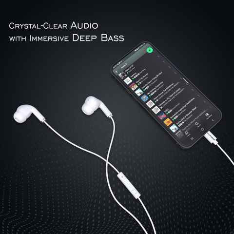 MAK POWER Lightning Earphone, Clear Audio, Soft Ear Tips, In-Line