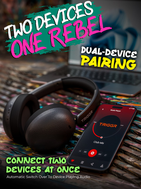 TRIGGR Punkheadz Z3 with Latest BT v6.0, 50H Battery, Dual Pairing