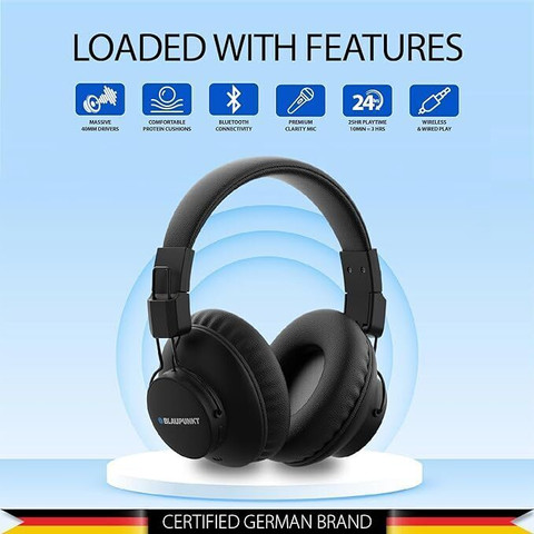 Blaupunkt BH41 Wireless Headphones I Long PlaytimeI 40MM Drivers I - Main Image