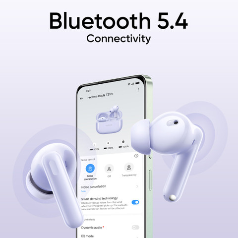 realme Buds T310 with Driver, 46dB ANC, Spatial Audio and upto 40  hours Playback Bluetooth