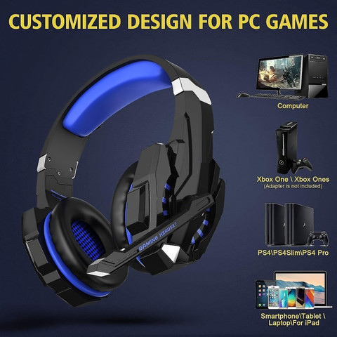 PunnkFunnk PF K20-00A Gaming Headset, Over Ear Gaming Headphones