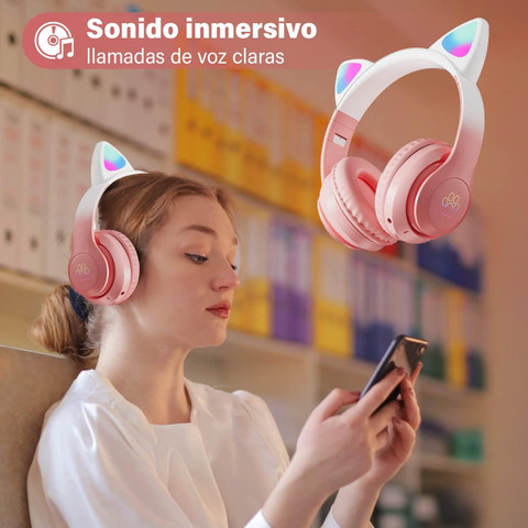 Wk Life Kids Headphones Wireless, Girls/Boys Cat Ear Bluetooth - Main Image