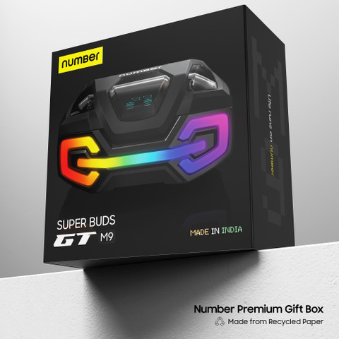 Number Super Buds GT M9 Gaming TWS Earbuds, 60Hr Playback, ANC, 4