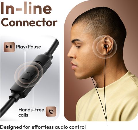 GOBOULT XO Pro with Type-C Jack, Extra Bass, 10mm Driver, Inline Control Wired Headset (Space Grey, In the Ear) - Image 5