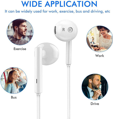 SYSTENE Genuine Original iPhone Earphones with Lightning Connector White  Wired