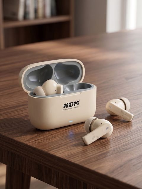 KDM W3 Start Pods Bluetooth 5.4 TWS Earbuds, Beige - Image 5