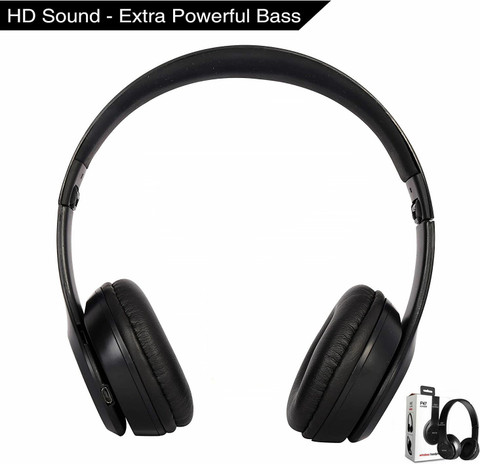 Worricow low price Foldable/Sports/Office/ Gaming Wireless Headphone with  Mic Headset Bluetooth