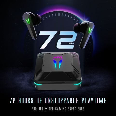 Mivi Commando X9 Earbuds, Dual RGB Lights, 35ms Low Latency Gaming, ENC,  72H Playtime Bluetooth