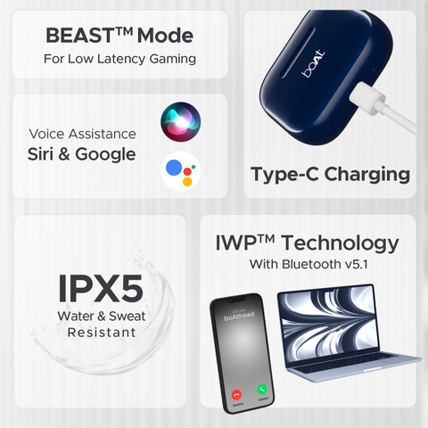 boAt Airdopes 161/163,ASAP Charge,40 H Battery, Stream Ad Free - Main Image