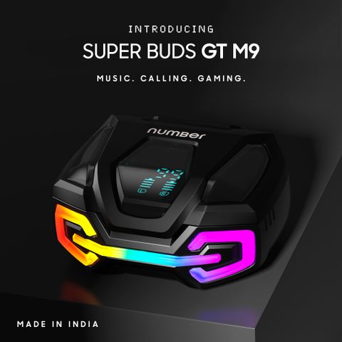 Number Super Buds GT M9 Gaming TWS Earbuds, 60Hr Playback, ANC, 4