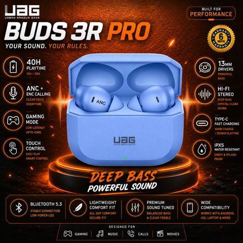 uag urbn armour gear Nord 3R True Wireless Earbuds for Music, Calls & Gaming Bluetooth Headset (Blue, True Wireless) - Image 4