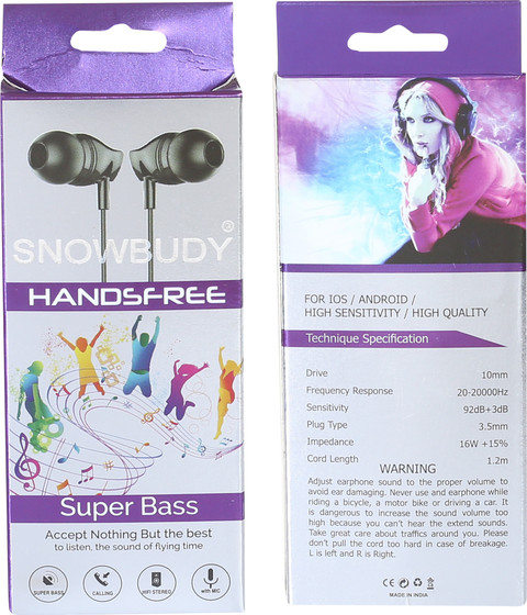 snowbudy Best Compatible Sa_m_sung mobile earphone S1 for M31/M13