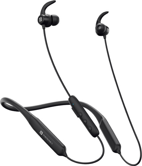 Portronics Harmonics Y1 Neckband Earphones, 40Hrs Playtime, Mic, Auto ENC,  Low Latency Bluetooth