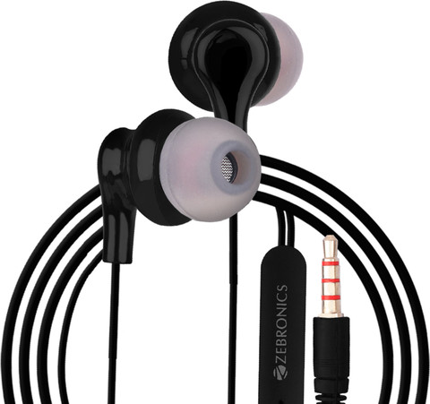 ZEBRONICS OPERA Earphones, MIC, Neodymium Driver, Deep Bass,  Wired