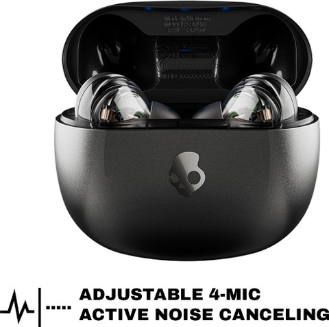 Skullcandy Rail ANC TWS 4-mic,Wireless Charging Case, Dual Pairing