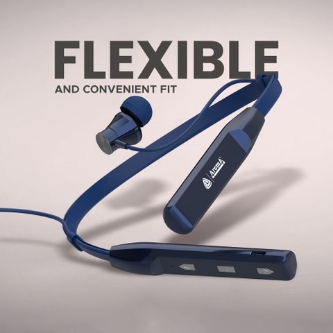 Aroma NB119 Titanium Neckband Bluetooth Headset (Blue) - Image 8