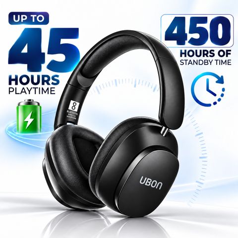Ubon Bluetooth Wireless Headphones HP-740 with 36 Hours of playtime Soft Bluetooth & Wired Headset (Black, On the Ear) - Image 4