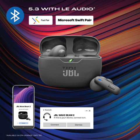 JBL Wave Beam ANC Earbuds with Connect,Fast Charge