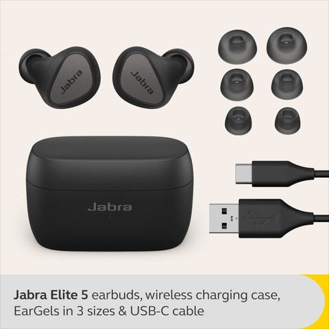 Jabra Elite 5 ワイヤレスイヤフォン 新品 JABRA Elite 5 Headsets with ANC, Multipoint, 6-mic call technology