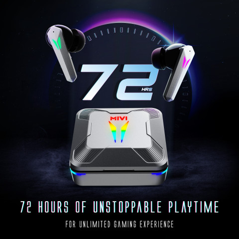 Mivi Commando X9 Earbuds, Dual RGB Lights, 35ms Low Latency Gaming