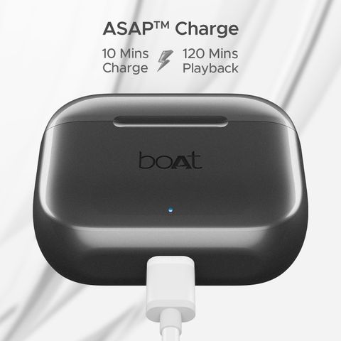 boAt Airdopes 161 TWS Earbuds, 50H Battery, Carbon Black - Image 8