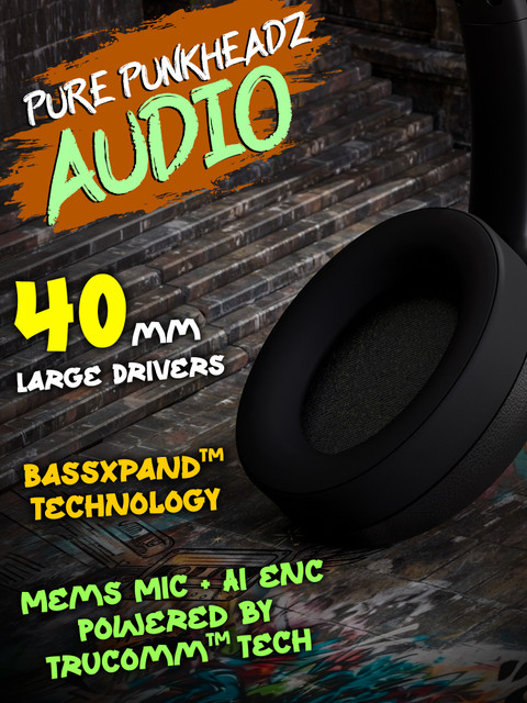 TRIGGR Punkheadz Z3 with Latest BT v6.0, 50H Battery, Dual Pairing