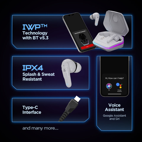 boAt Immortal 161 w/ Beast Mode(40ms Low Latency), 40 HRS Playback